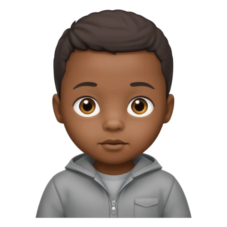 Black baby with straight face in a grey jumpsuit sticker