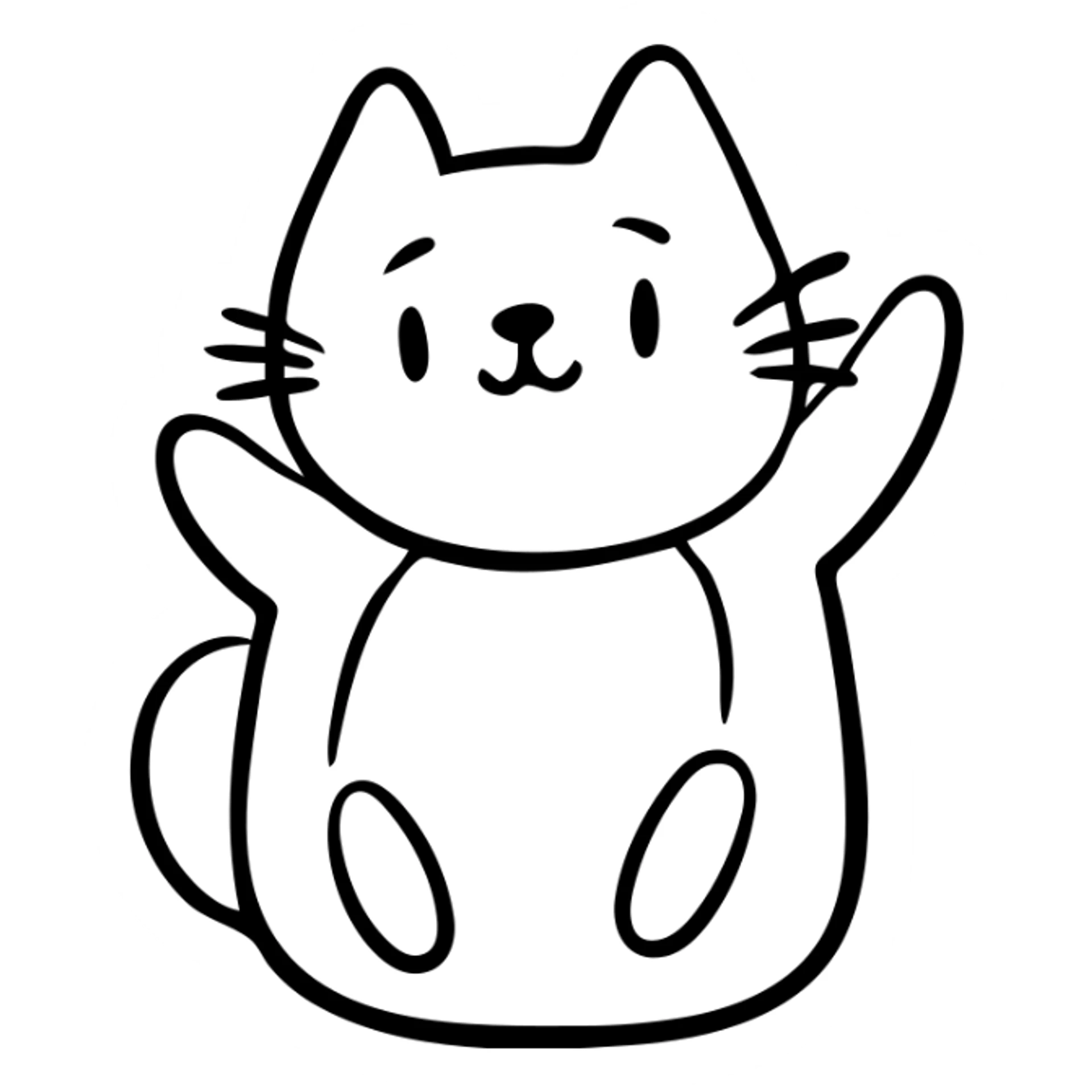 custom cat character inspired by TenSquared server logo, black and white, surprised emotion, hand drawn icon style sticker