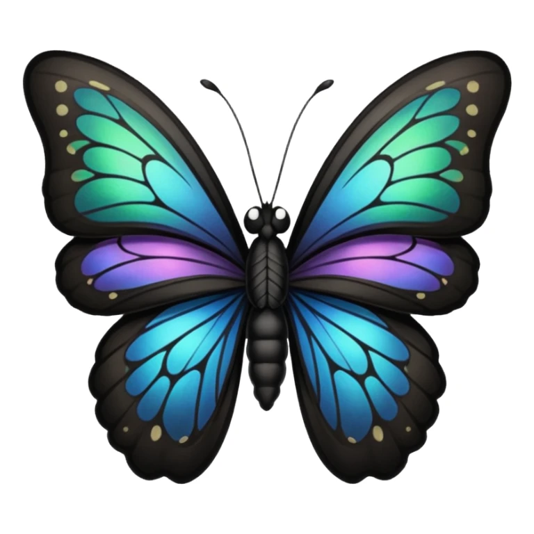 A black butterfly with intricately detailed wings, featuring a central ribbon tied in a bow, blending gothic fashion with nature’s beauty. sticker
