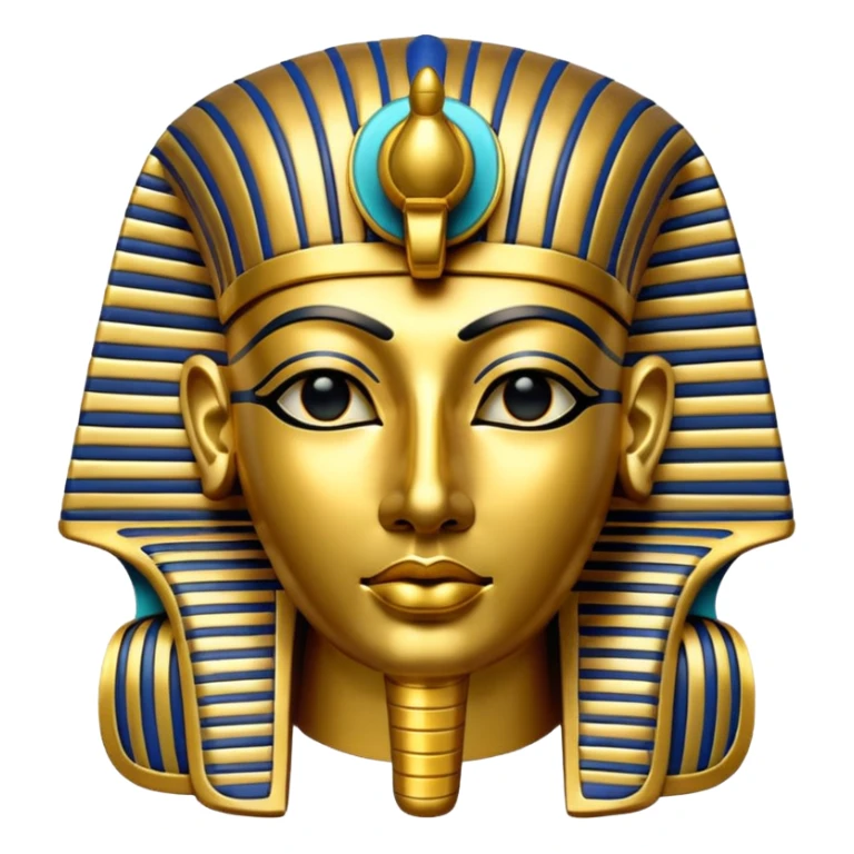Tutankhamun pharaoh mask, emoji style sticker