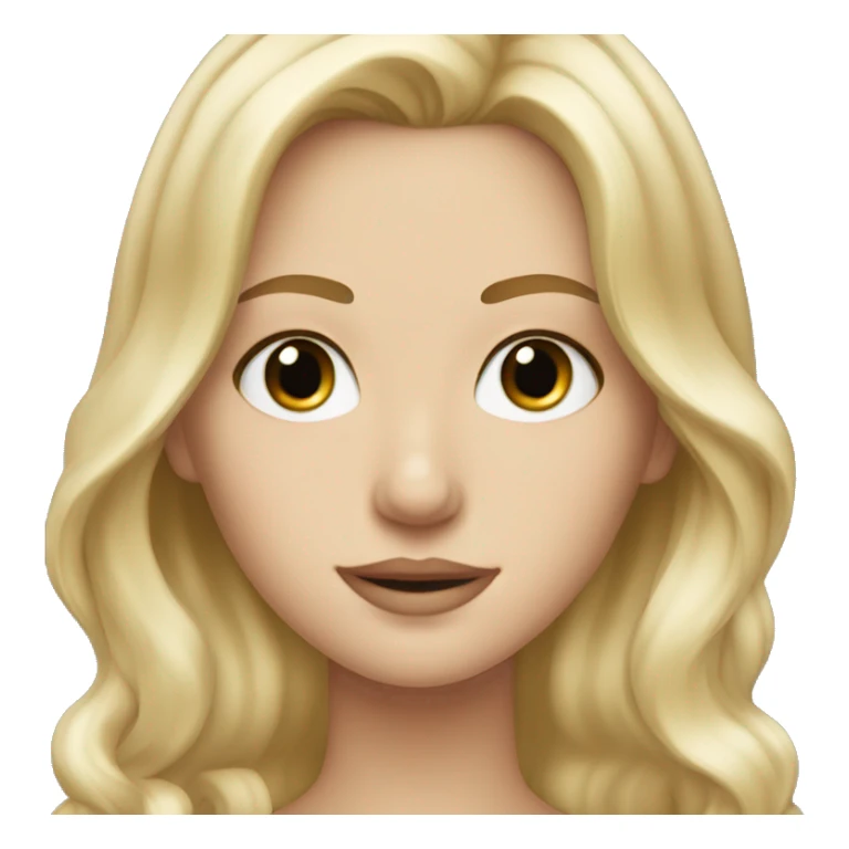 blonde white girl with slightly wavy hair and brown eyes sticker