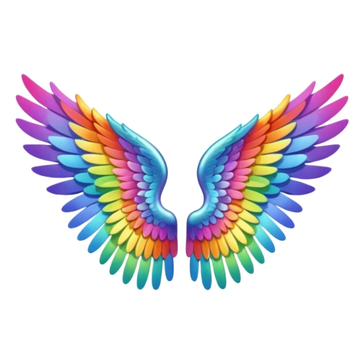 Rainbow angel wings. Left and right rainbow angel wings. Only wings. sticker