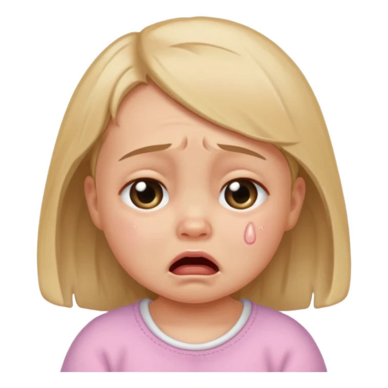 a portrait of small crying baby gỉrl sticker