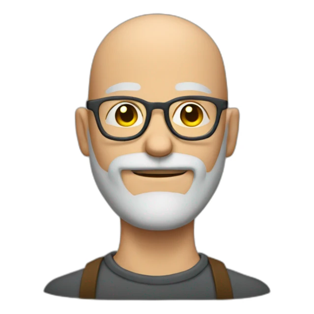 bald head graybeard glasses crossed arms half body sticker