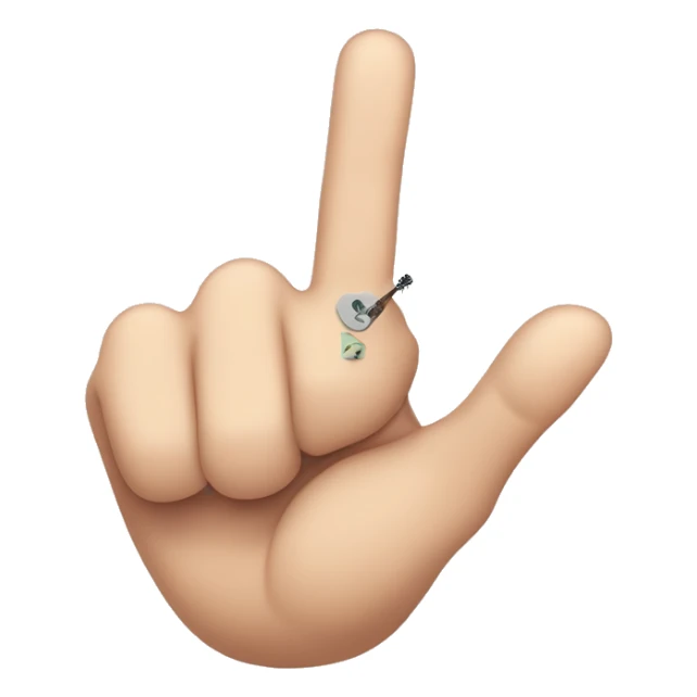 rock and roll hand sign with the index finger and pinkie bent half way sticker