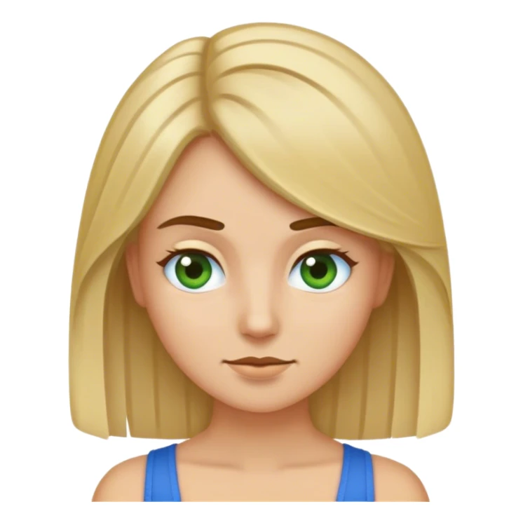 Crée-moi un emoji de ma mère et moi elle est brune aux cheveux courts avec les yeux bleus et moi je suis blonde au cheveux long et je suis une fille avec les yeux verts un emoji où je lui fais un câlin sticker