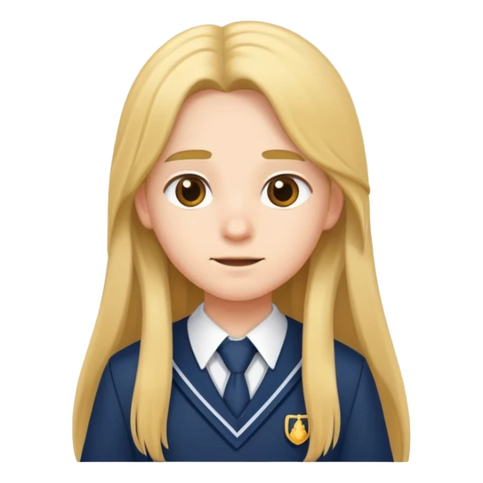 cartoon character with long hair wearing a school uniform sticker
