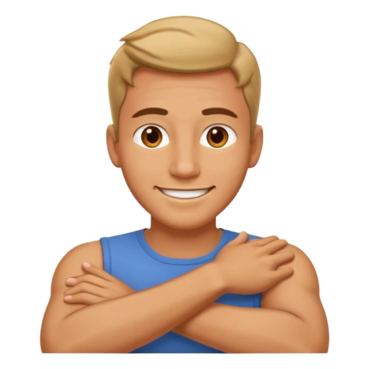 arms crossed on neck laughing guy sticker