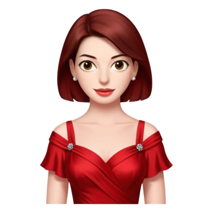 Anne Hathaway in red dress sticker