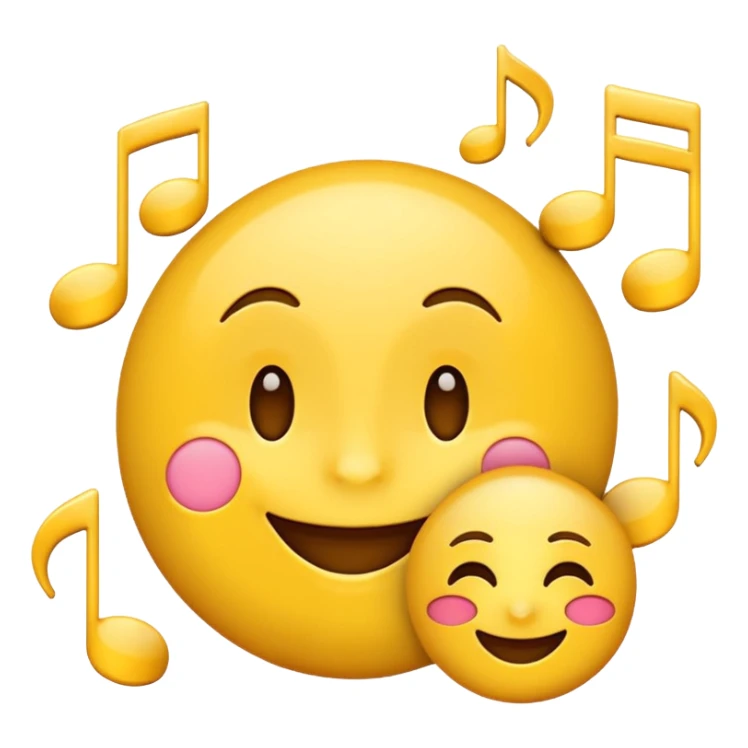 Thank you emoji with musical notes sticker