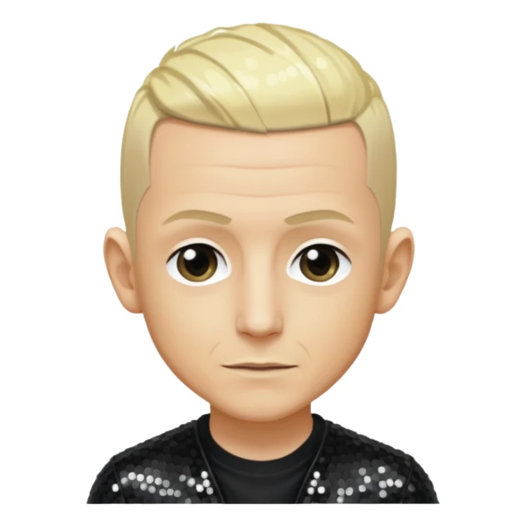 Chester Bennington from Linkin Park with blonde hair, black sequin outfit sticker