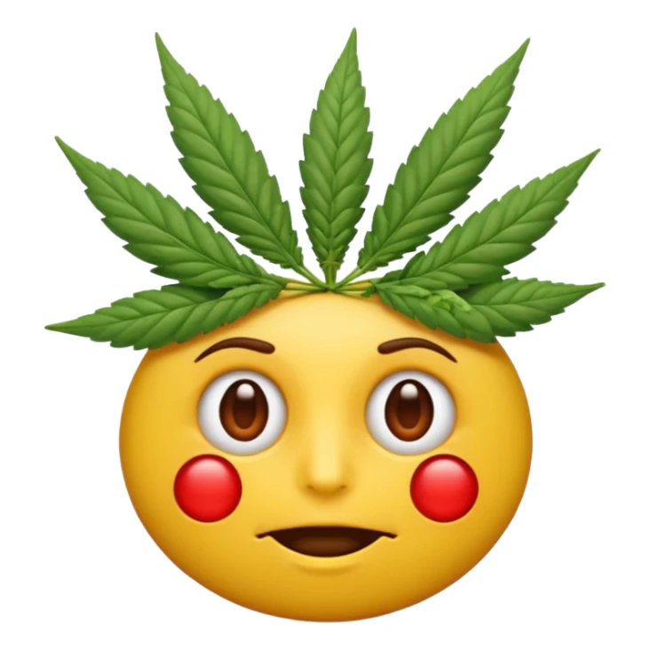 Emoji fatigué avec des cernes et un expression de paresseux comme si il avait fumé du cannabis sticker