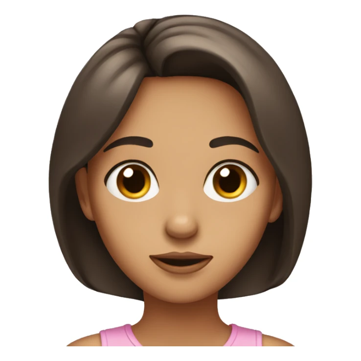 brunette girl with puppy eyes sticker