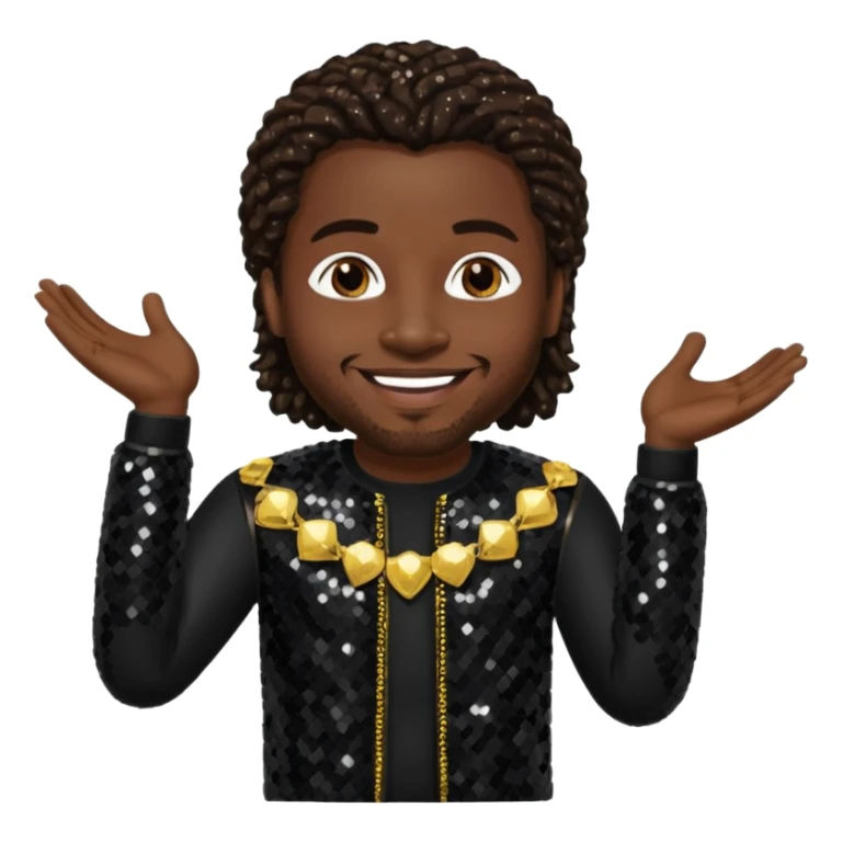 Dalvin Mr. Dalvin DeGrate from Jodeci/K-Ci & JoJo with dark brown, black sequin outfit sticker