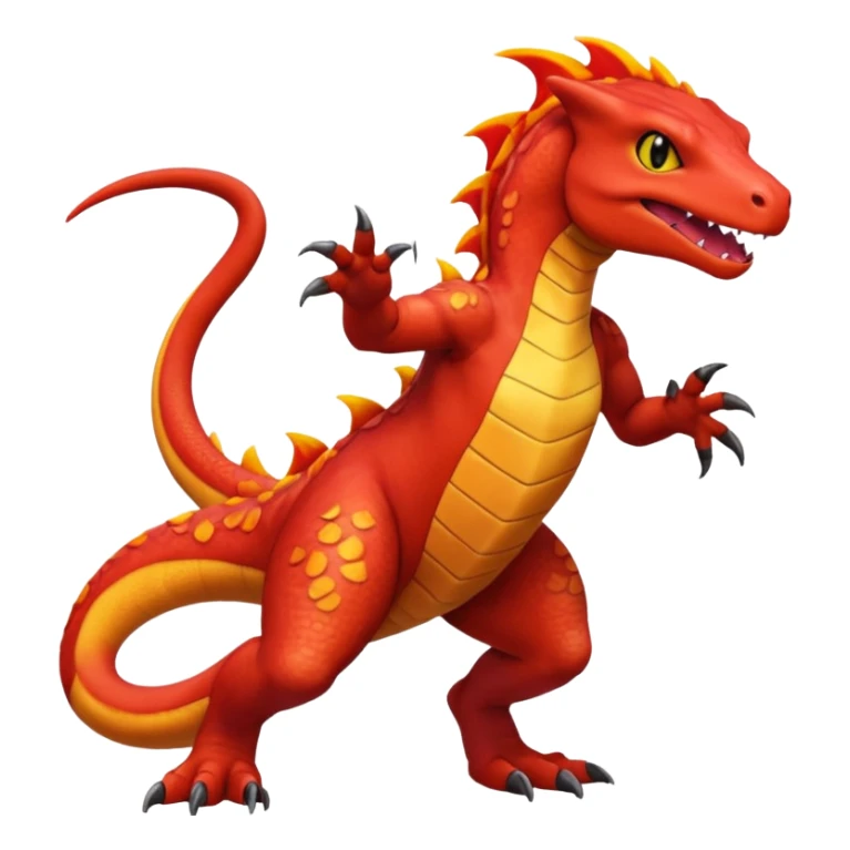 Guilmon-Salandit-Charmeleon-Fakémon-hybrid-creature (full body)  sticker