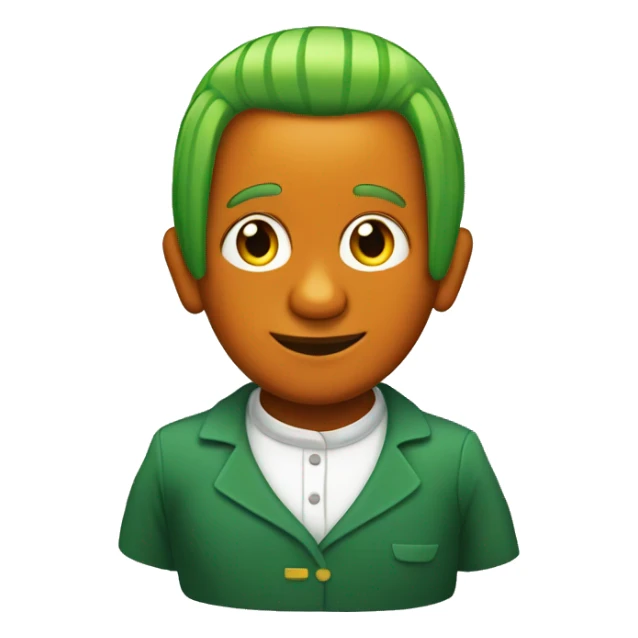 Oompa loompa with orange skin and green hair sticker