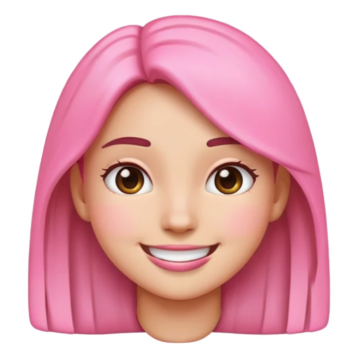 girl emoji in pink smiling sticker