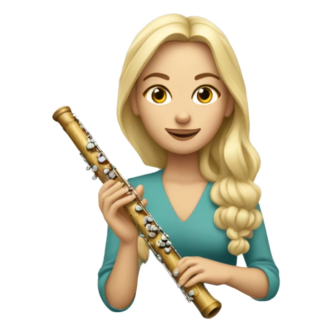 une joueuse de flute traversière avec cheveux blonds sticker