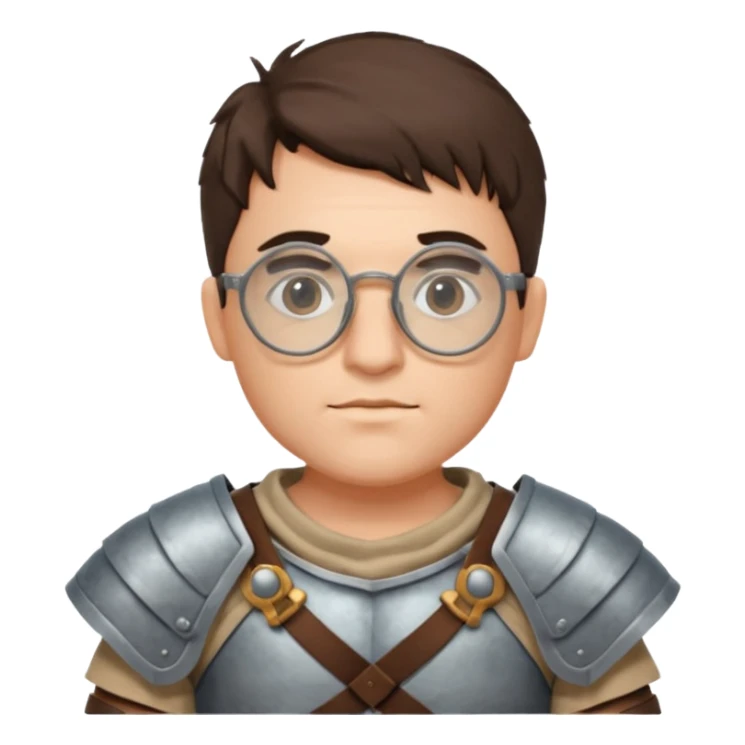 scientist, wearing gladiator cloth, big round glassed sticker