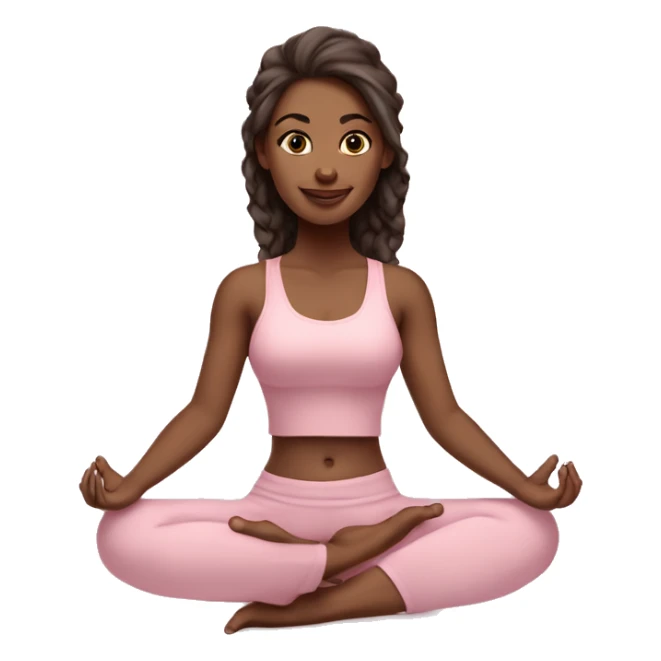 Brunnete yoga girl light pink clothes n sticker