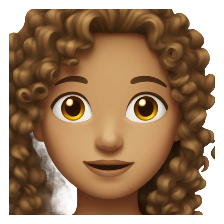 Girl with brown curly hair and brown eyes  sticker