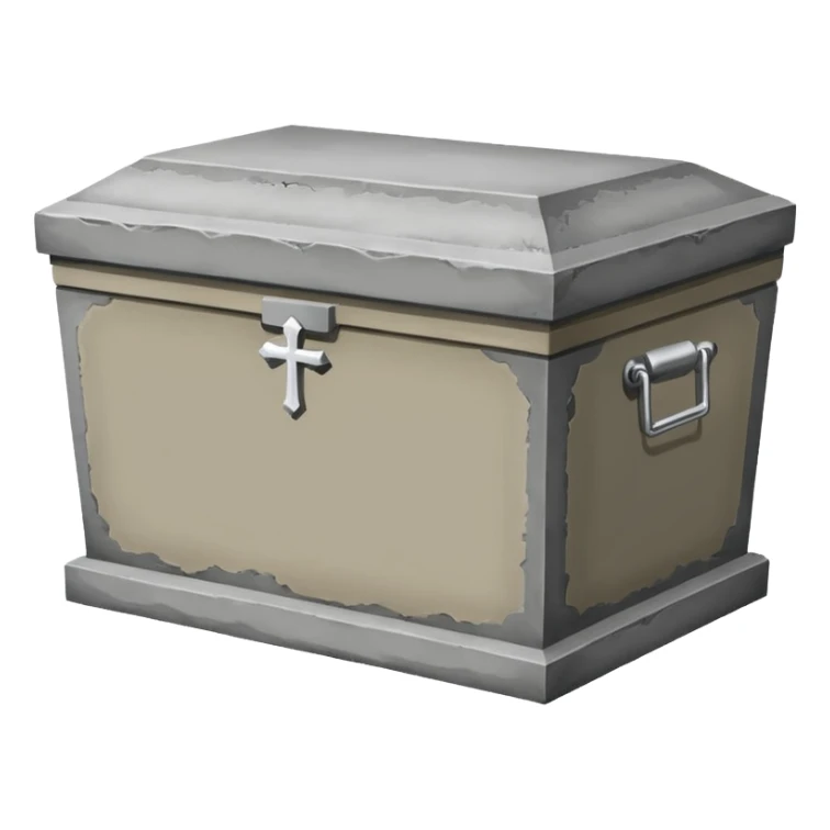 concrete container for casket to go inside of in the cemetery sticker