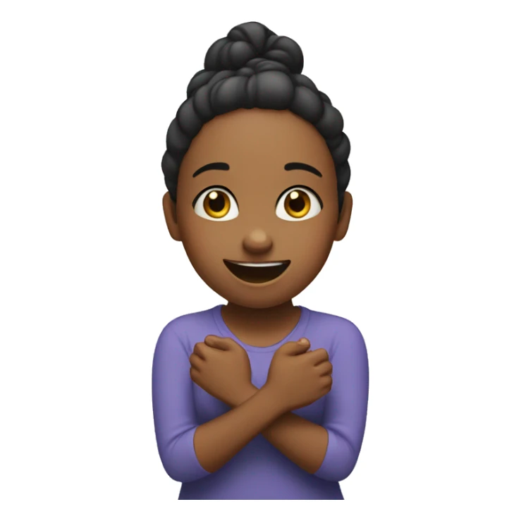 Girl so excited she is rubbing her hands together  sticker