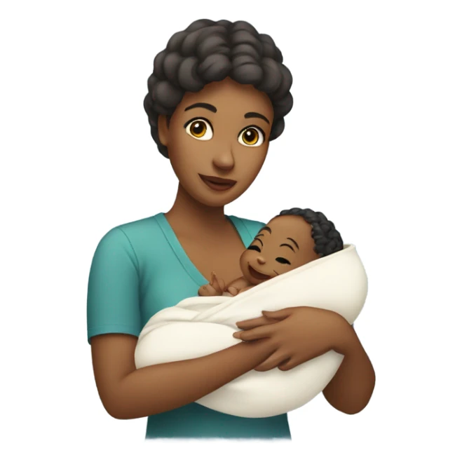 a mother holding her newborn baby sticker