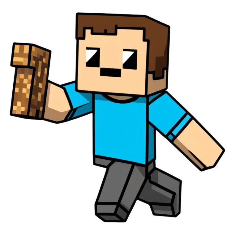 Minecraft Steve character in cartoon sticker style sticker