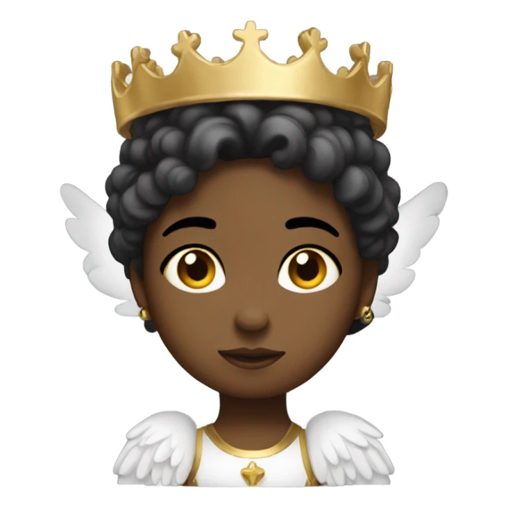 black Angel touching the crown straight on her head sticker