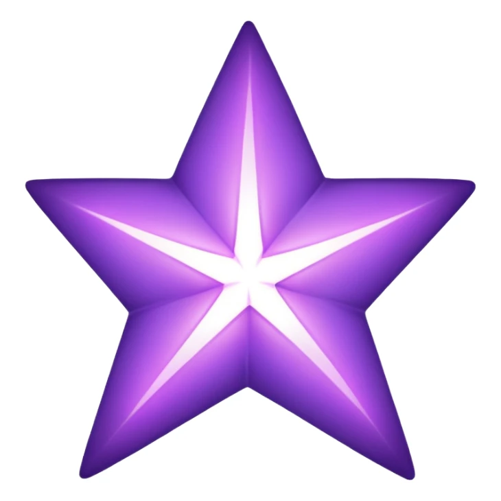 Purple void star that looks ethereal and only has four points sticker