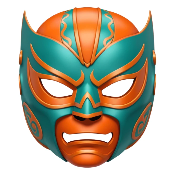 teal and orange luchador mask sticker