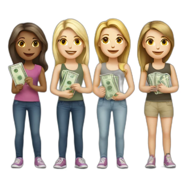 group-of-white-girls-with-money sticker