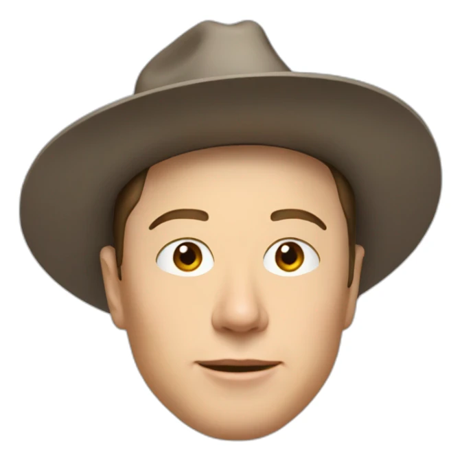 elon musk in a hat sticker