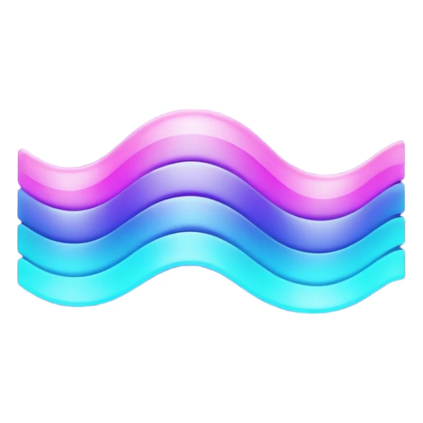 futuristic minimalistic emoji icon, abstract holographic wave or pulse symbolizing "Many voices. One purpose. One future", neon purple and cyan gradient, glowing aura, dark sci-fi background, 1:1 aspect ratio sticker