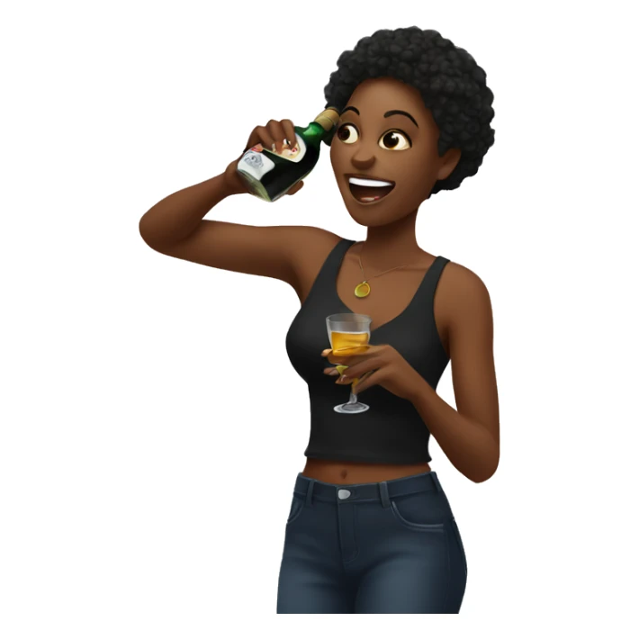 Black woman taking liquor shot sticker