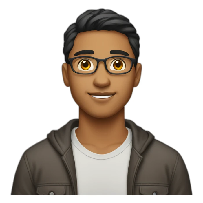 indian college student light skin man middle part sticker