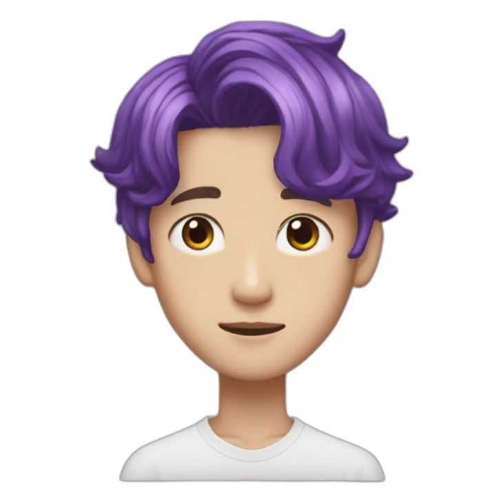 Jung kook with purple hair sticker