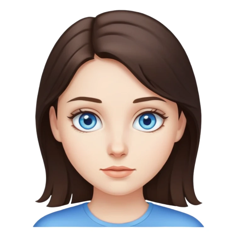 Brunette girl with blue eyes sticker