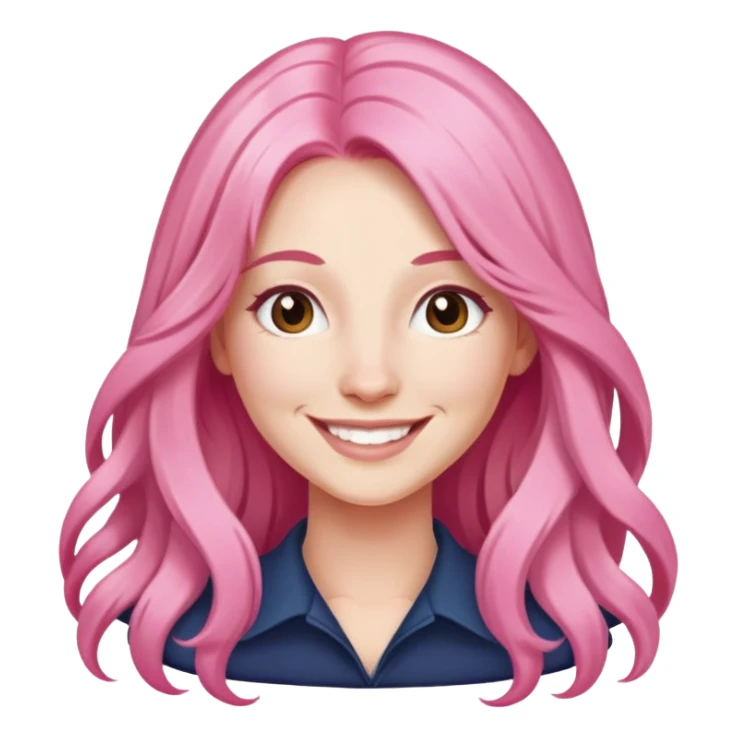 Claire Richardson cheveux rose long sourire sticker