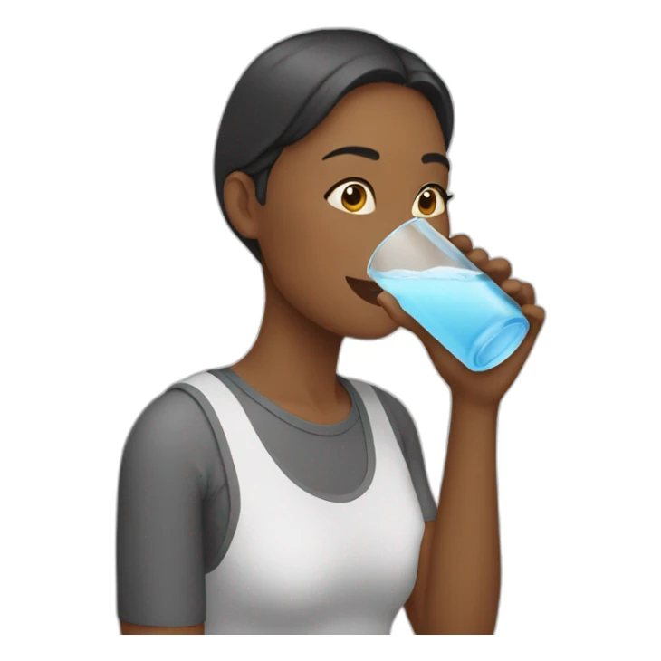 woman drinking water sticker