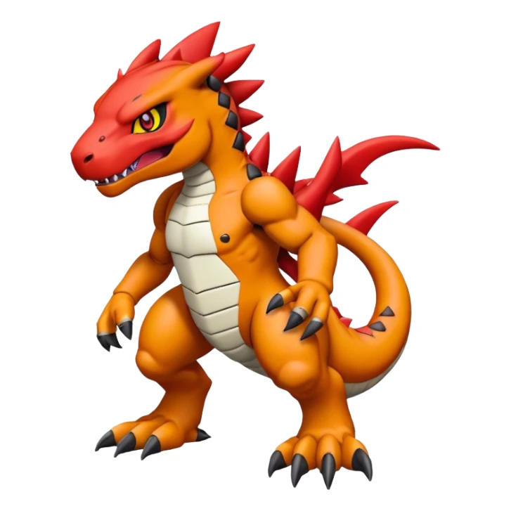 Cool edgy Guilmon-Agumon-Digimon, full body sticker