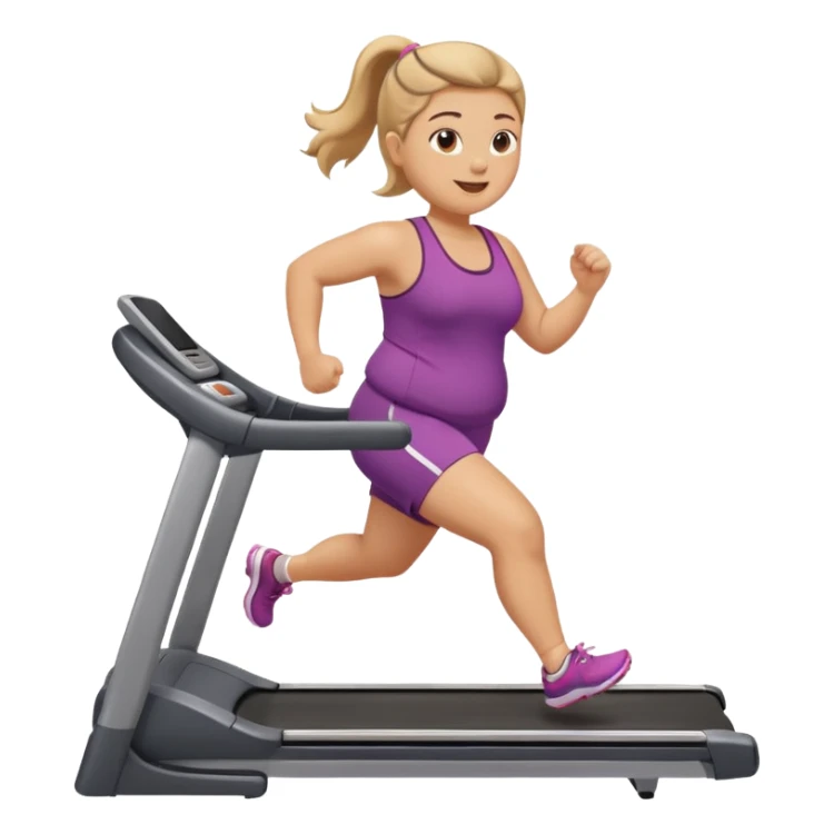 girl running on treadmill fat sticker