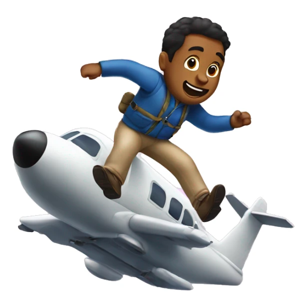 Man jumping out of a plane with no parachute sticker