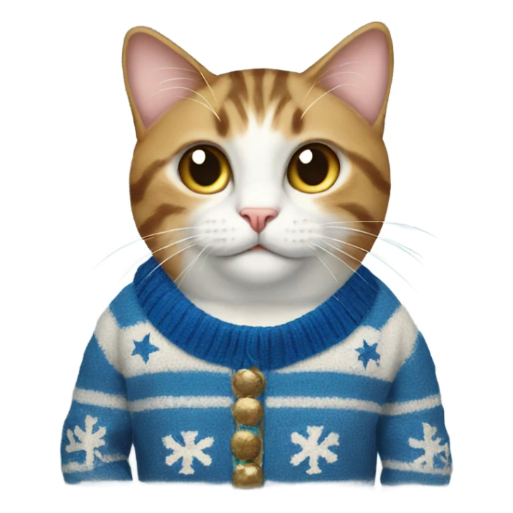 cat wearing hanukkah sweater  sticker