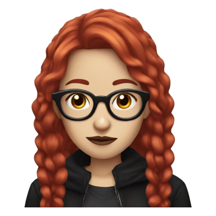 Red hair goth girl with glasses sticker