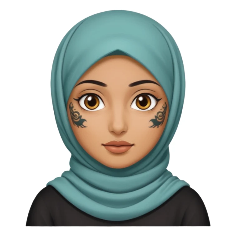 PERSIAN ancient GIRL with tatooed and hijab  sticker