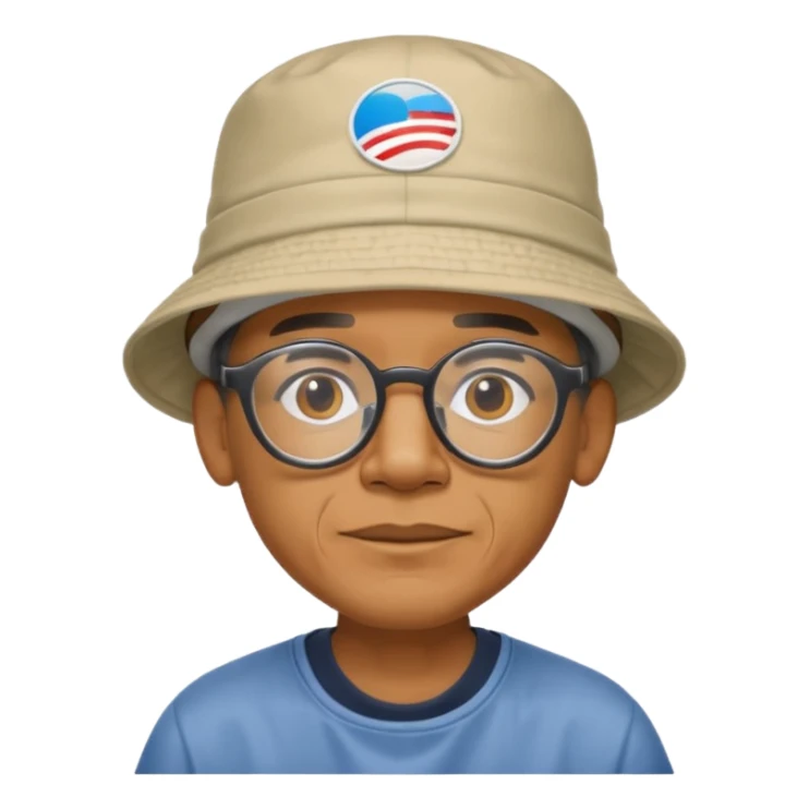 obama wearing glasses and bucket hat sticker