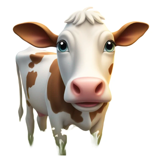 Smiling cow in a sunrise field sticker