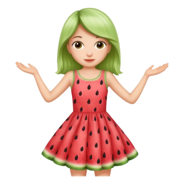Kids in Fruit Clothes 
A girl in a watermelon dress with cute seed patterns.




































 sticker